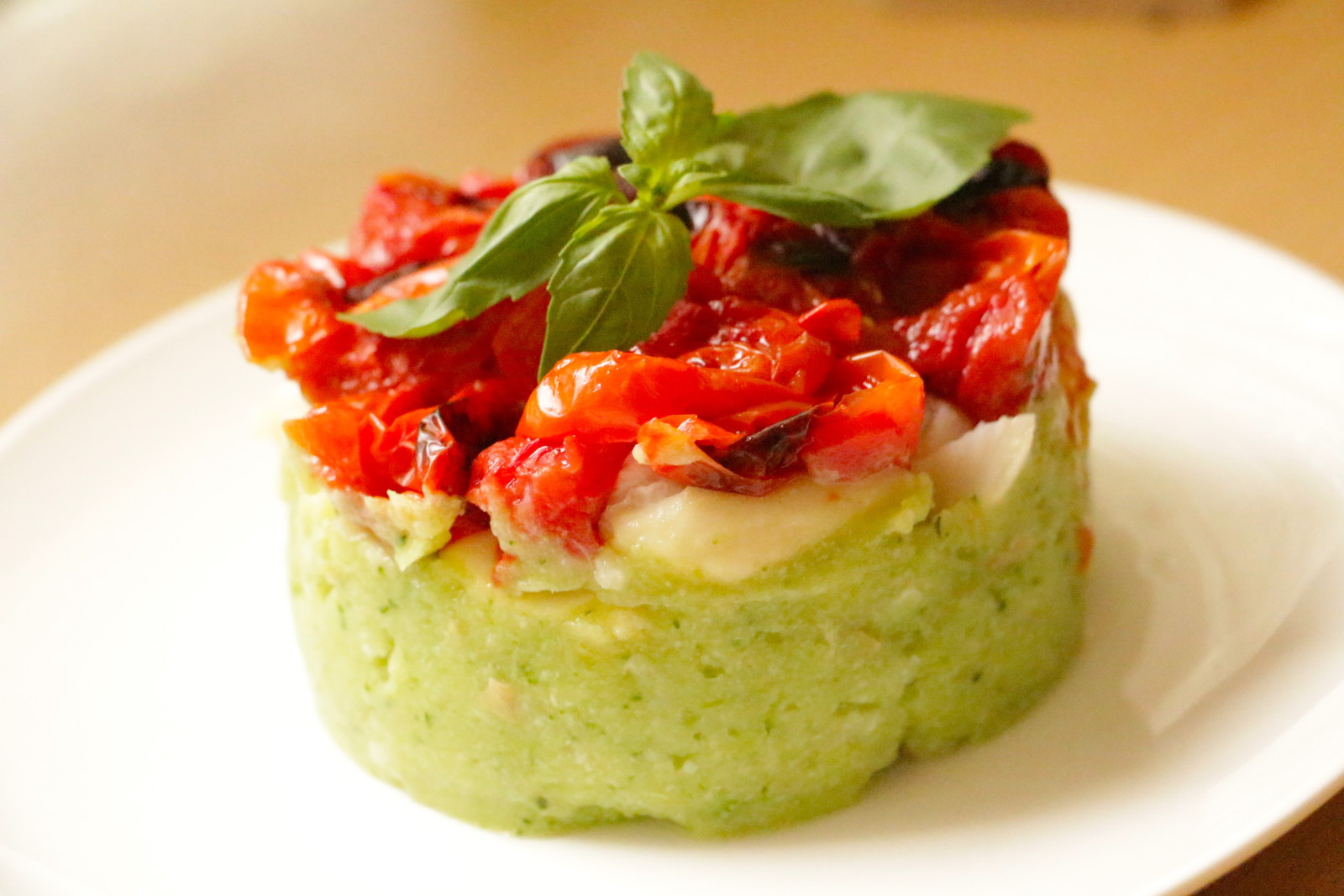 Fancy Cod Shepherd's Pie with Cauliflower-Broccoli Mash and Roasted Tomatoes